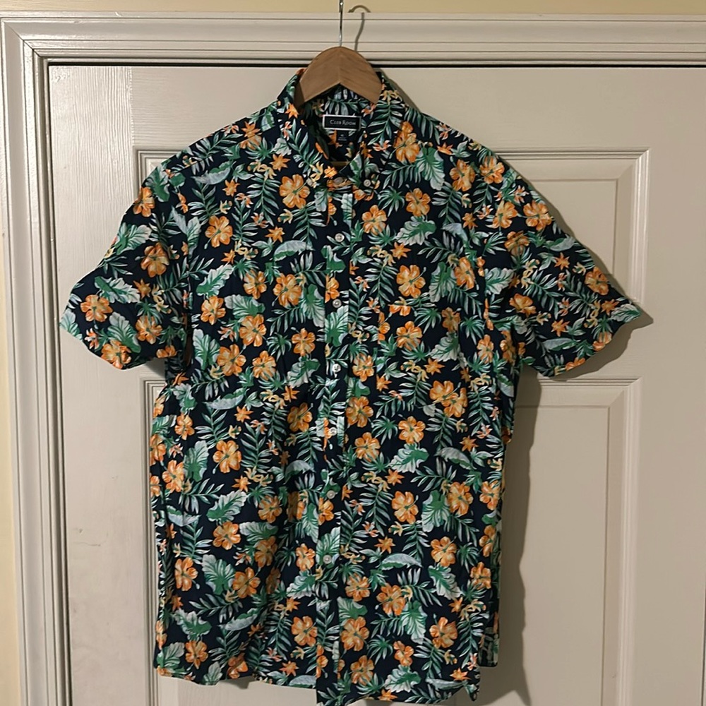 Club Room Floral Hawaiian Casual Button-Down Shirt for Men